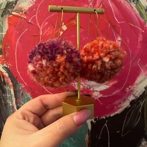 💚💚💚NEW Color Mix Pom Pom Earrings